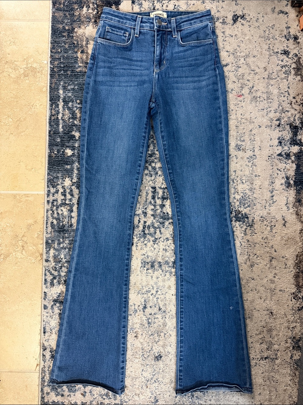 L’AGENCE “Selma” high-Rise Flare Jeans in Medium Blue - Women size 24